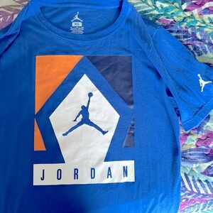 Jordan Kids Blue and Orange Graphic Tee